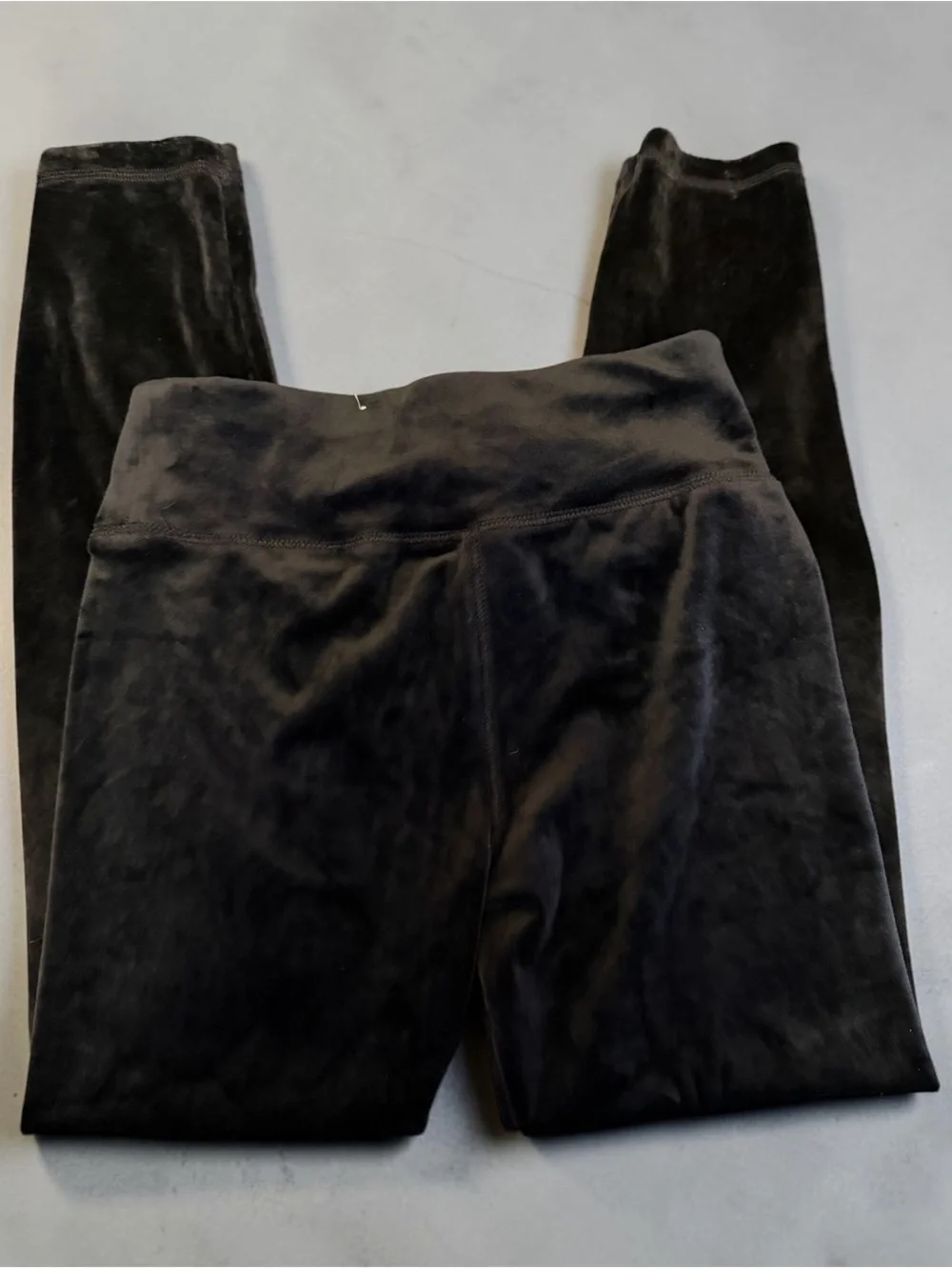 Justice Black Velour High-Waist Leggings Sz L 12/14